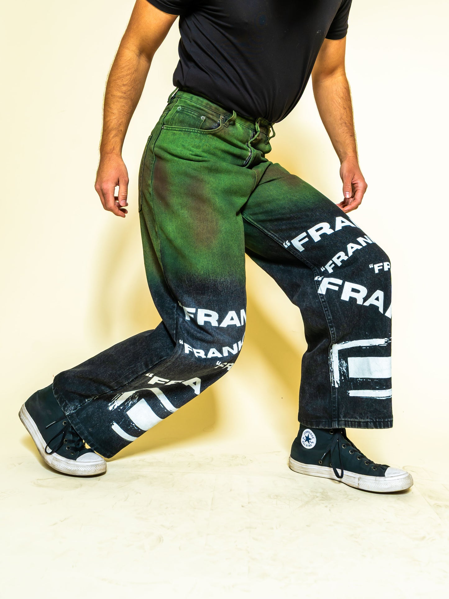 "FRANK" Limited Ed. Green/Black Fade Jeans
