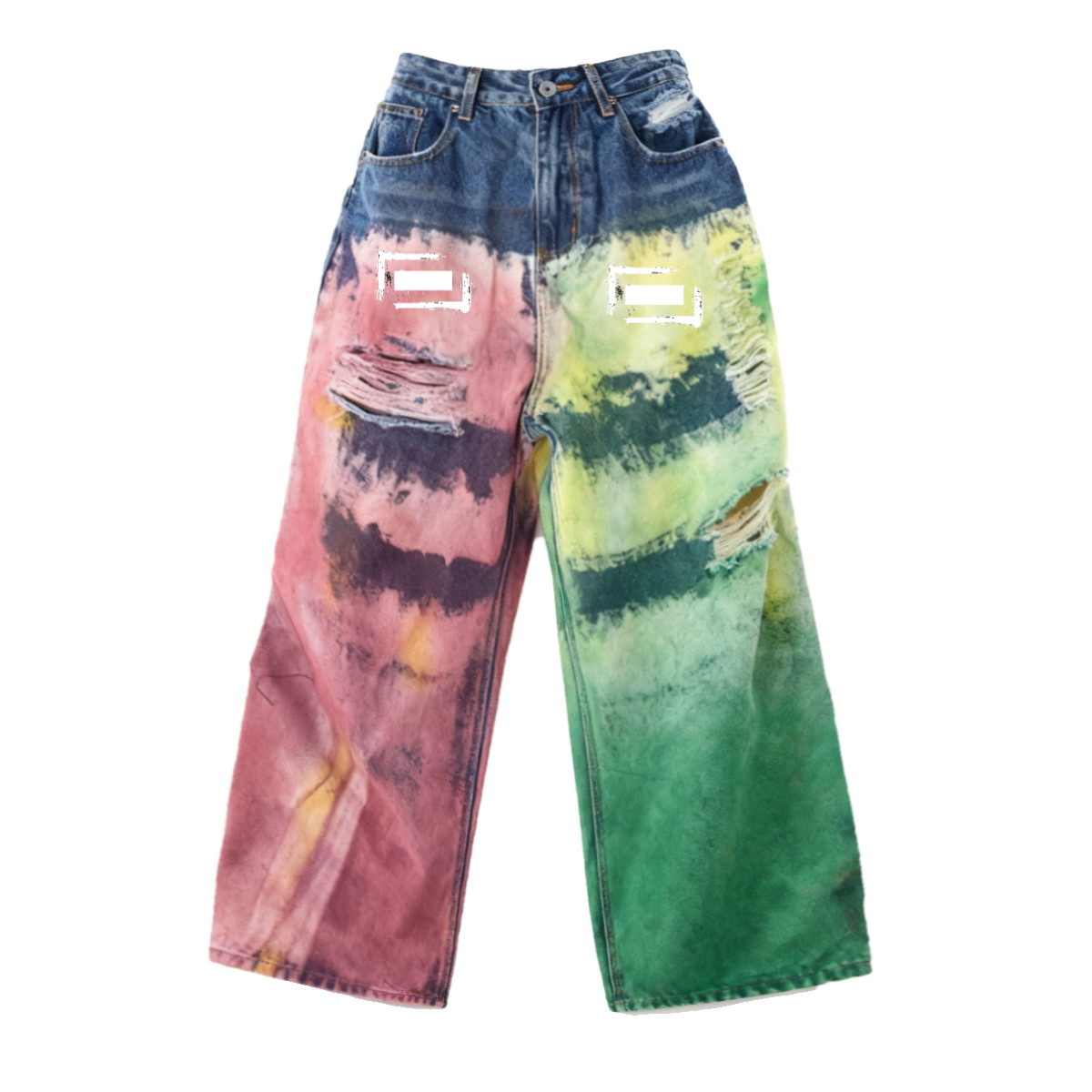 F.A.M.E. X "The Painter" Wide-leg Straight Jeans