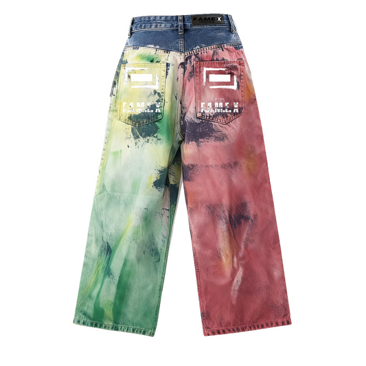 F.A.M.E. X "The Painter" Wide-leg Straight Jeans